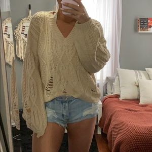 NWOT Cream Slouchy Sweater
